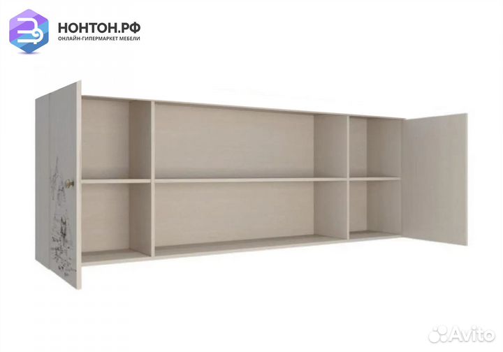 Полка навесная Мийа-3А ясень шимо светлый / фотопе