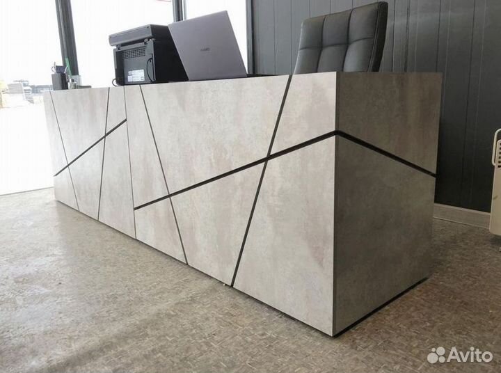 Стол руководителя Концепт Серый Мрамор