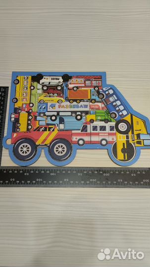 Пазлы деревянные детские Фрукты Транспорт