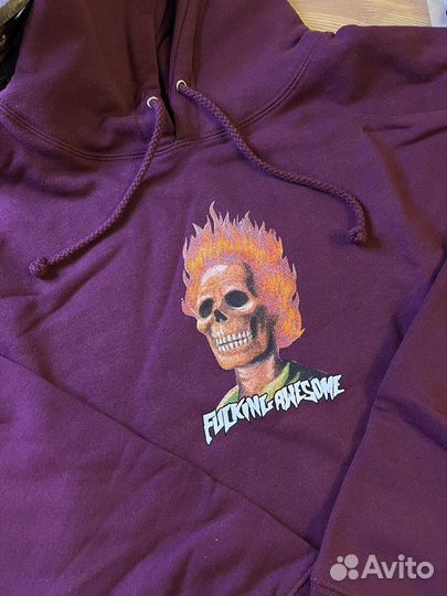 Fucking Awesome M flame skull hoodie худи