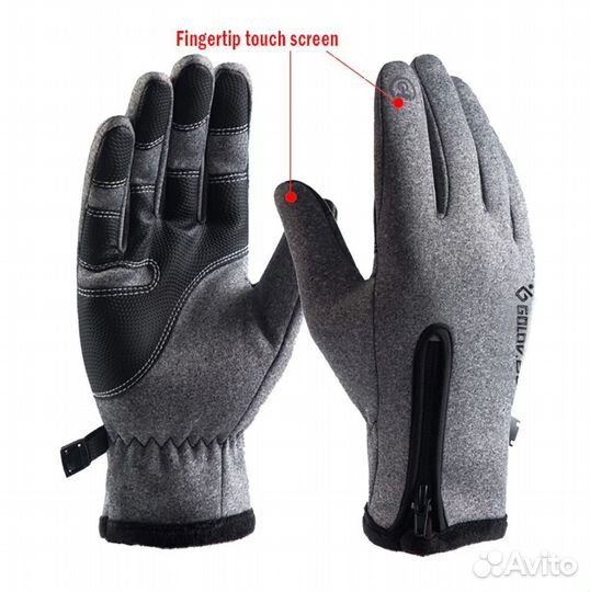 Перчатки Gloves для сенсор. экрана утеплен. серые