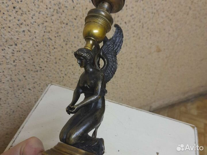 Подсвечник бронза, детали старинные