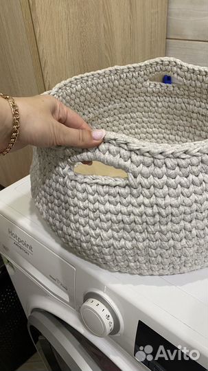 Корзина для хранения вязаная