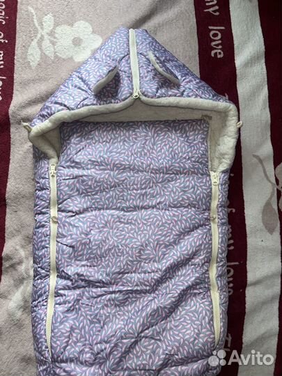 Зимний конверт в коляску на овчине