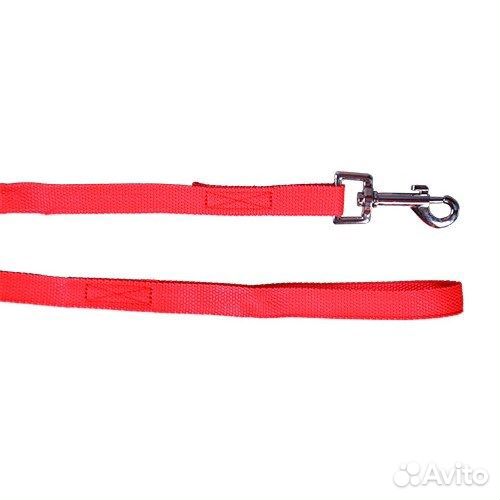 Поводок 15мм х 2м стропа шурум-бурум красный для собак