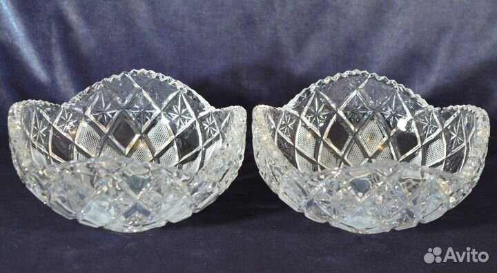 Салатницы конфетницы СССР хрустальные 2 штуки