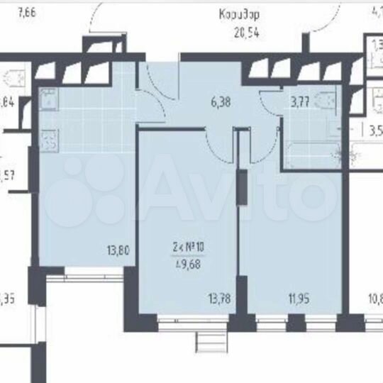 2-к. апартаменты, 49,9 м², 30/34 эт.