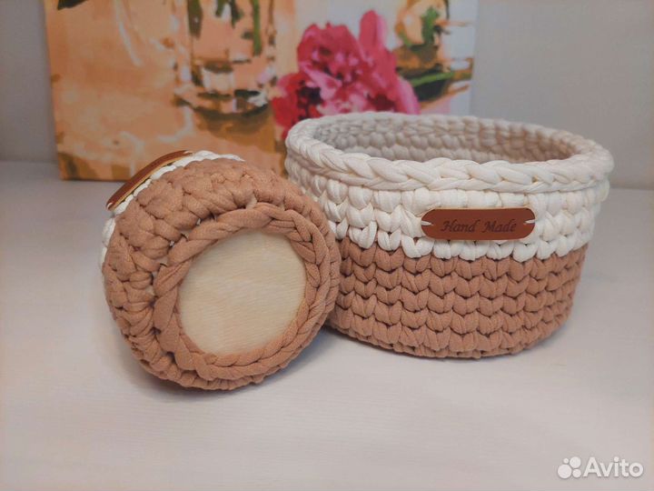 Корзина вязаная для хранения