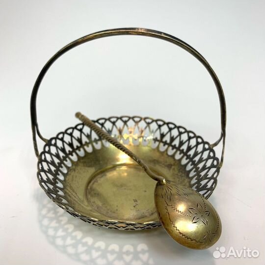 Серебряная конфетница и ложка, СССР