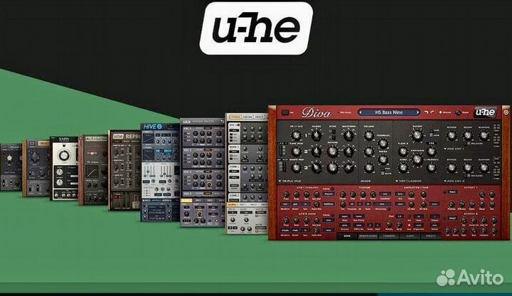 U-he Ace, Diva, Bazille, Hive, Repro, Zebra2+FX