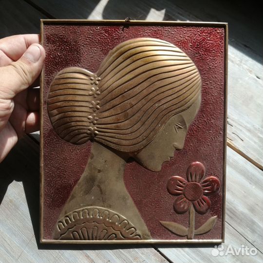 Настенное панно из металла чеканка СССР