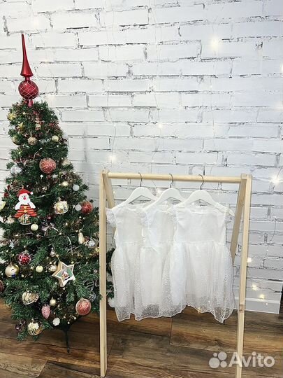 Платье белое снежинка бабочка 116