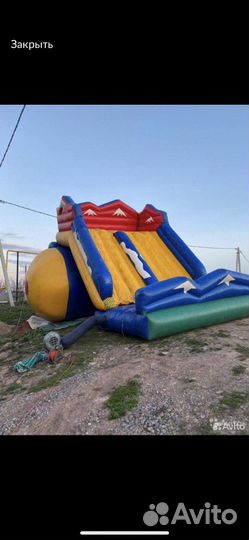 Надувной батут - горка (б/у)