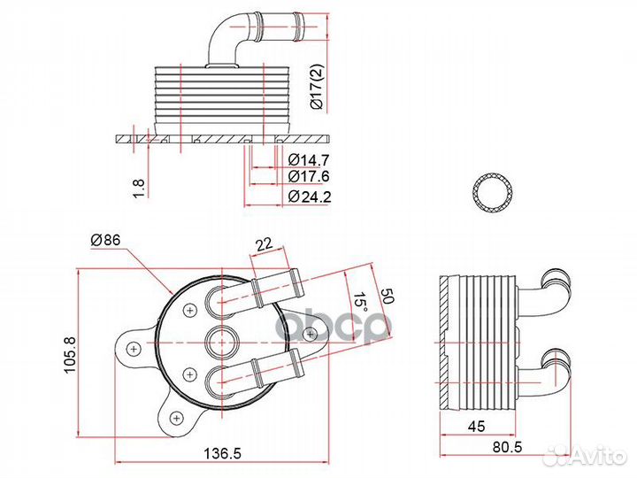Радиатор масляный АКПП mazda 3 13/mazda 6