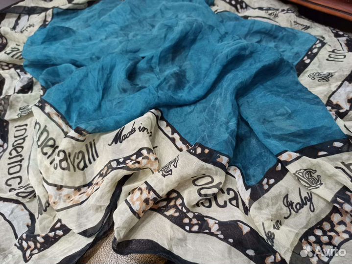 Roberto cavalli платок 90cm италия шелк оригинал