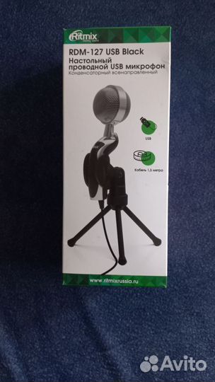 Настольный микрофон Ritmix RDM 127 USB black
