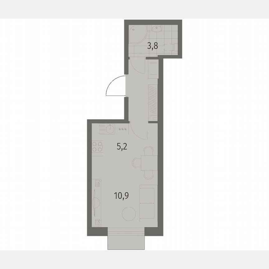 Квартира-студия, 23,6 м², 5/12 эт.