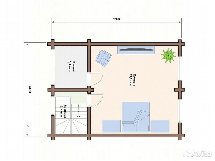 Сруб дома из бревна
