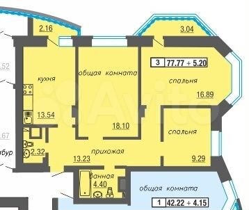 3-к. квартира, 83 м², 13/19 эт.