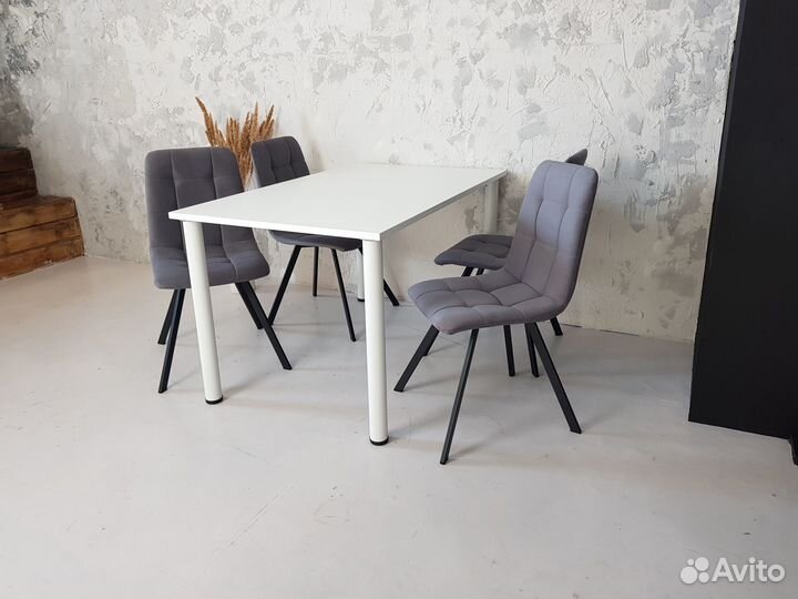 Компьютерный стол 130*80 см. Белые ножки