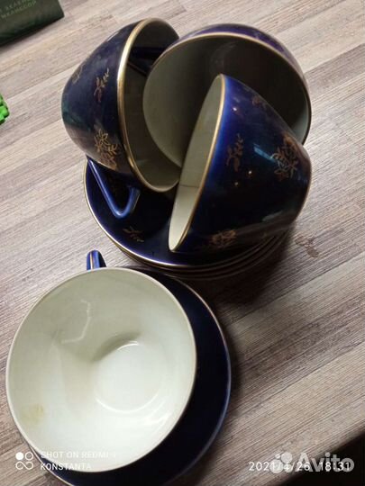 Чайная пара кобальт СССР лфз