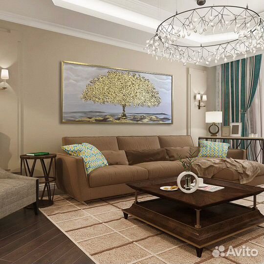 Картина на холсте золотое дерево