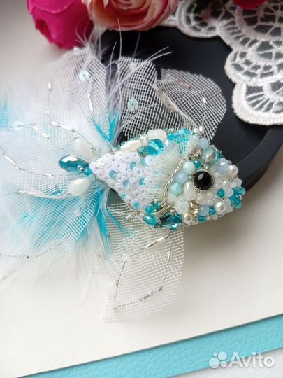 Брошь ручной работы рыбка