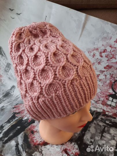 Шапка женская вязаная ручная работа