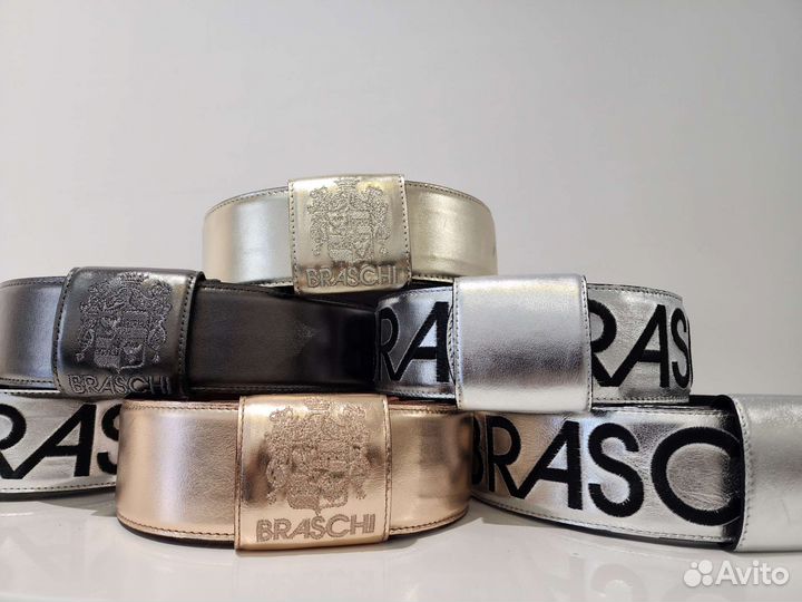 Ремни для шуб Braschi натуральная кожа, лак