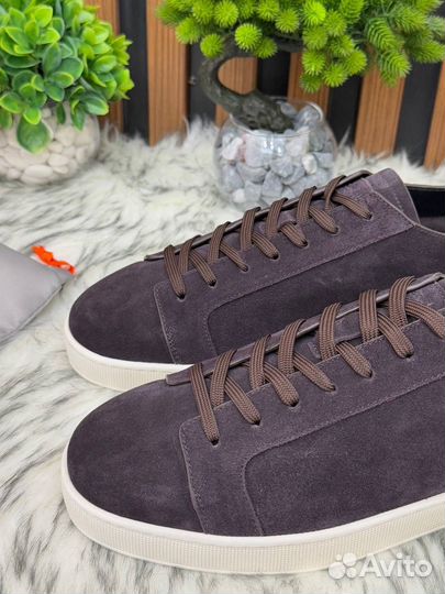 Кеды из замши Santoni