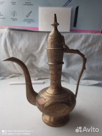 Кумган кувшин винтаж, латунь СССР 17 см