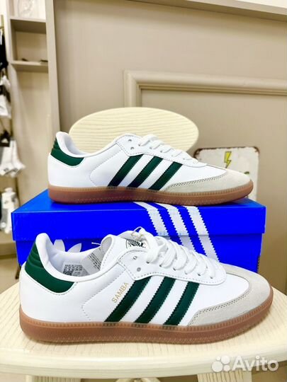 Adidas Samba green кроссовки мужские