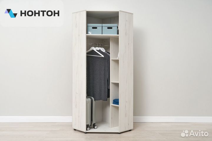 Угловой шкаф Оскар-7А дуб крафт белый