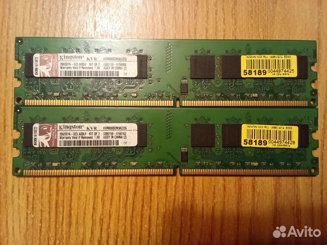 Модули памяти dimm 1 Гб DDR2-6400 (800 мгц)