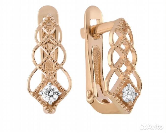 Золотые серьги с бриллиантами