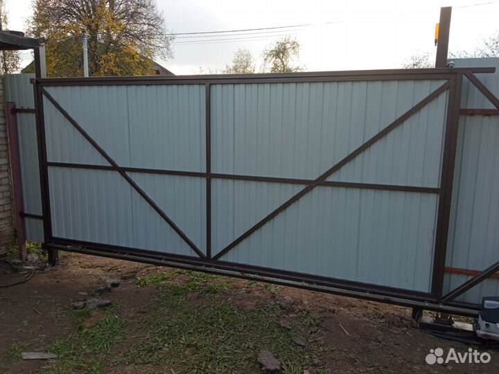 Откатные ворота с автоматикой под ключ