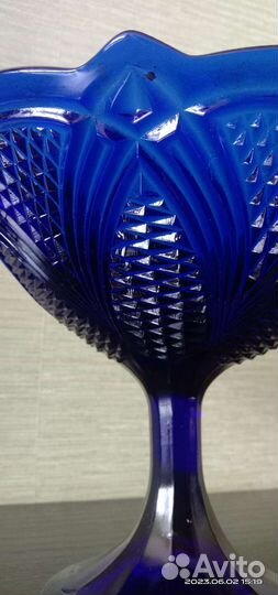 Ваза конфетница цветное стекло