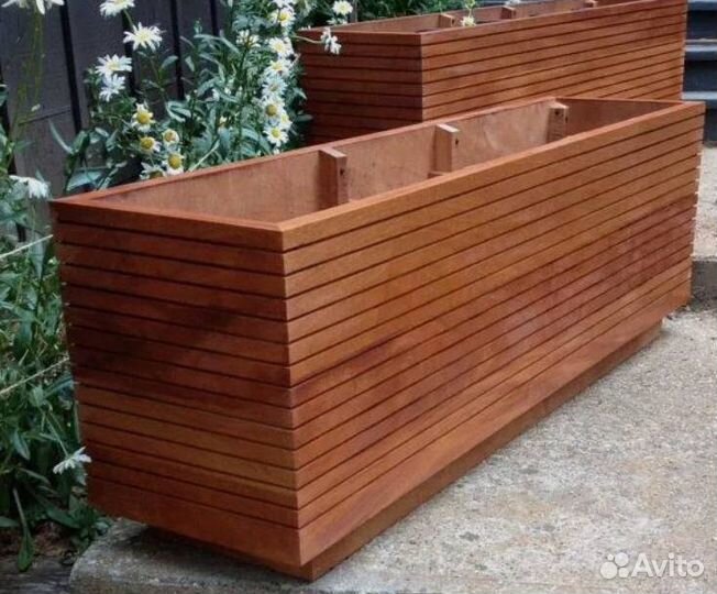 Кашпо для цветов, ящики цветов, горшки из дерева