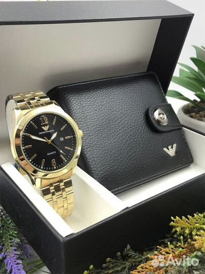 Подарочный набор мужской часы + кошелек