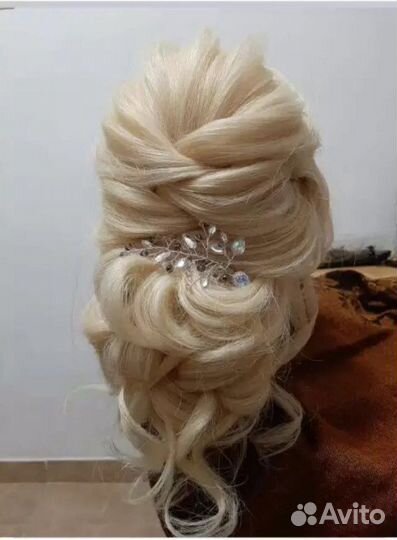 Манекен голова для причесок натуральные волосы