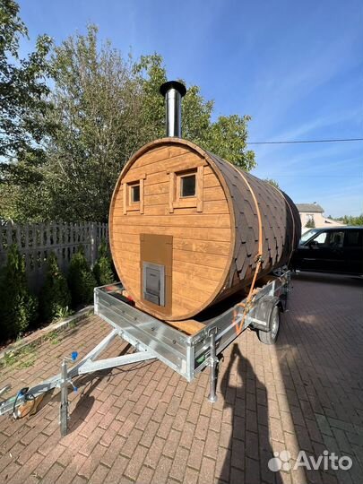 Баня бочка на колесах аренда