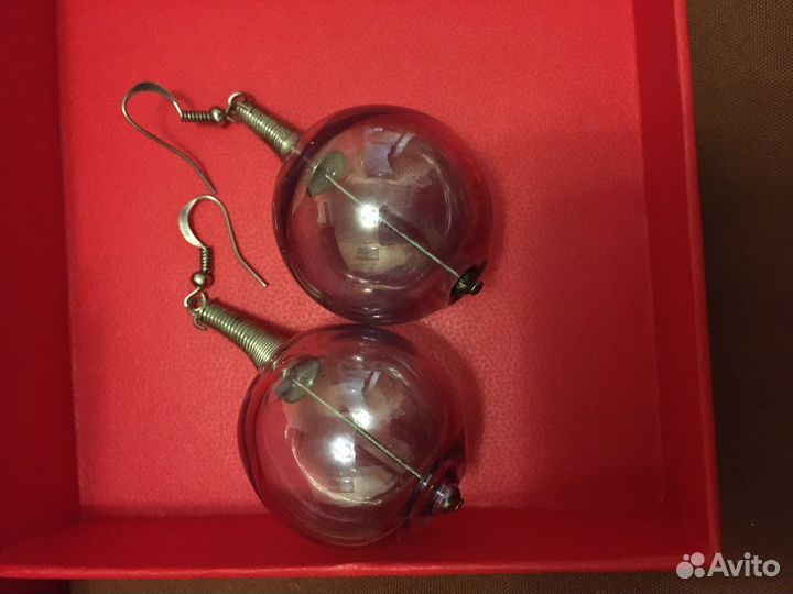 Серьги Шары стекло