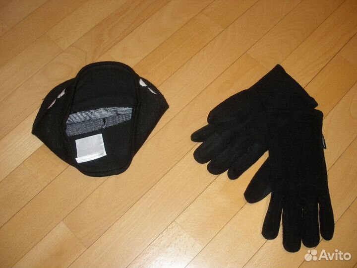 Подростку / девушке шапка с флисом и перчатки флис