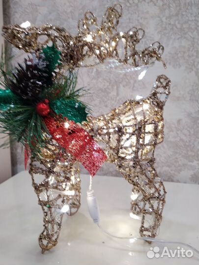 Новогодний олень с подсветкой