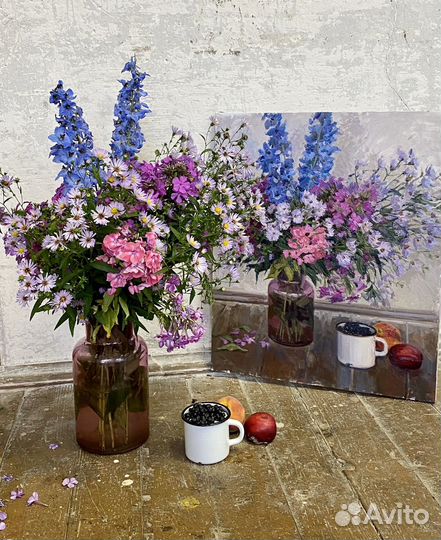 Картина маслом цветы