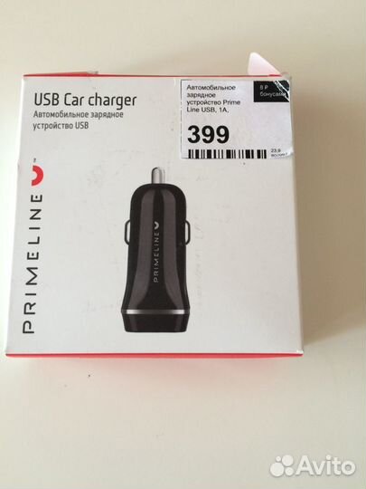 Автомобильное зарядное устройство Prime L USB 1A