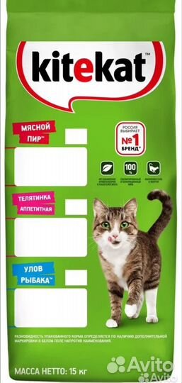 Корм сухой kitekat 15 кг