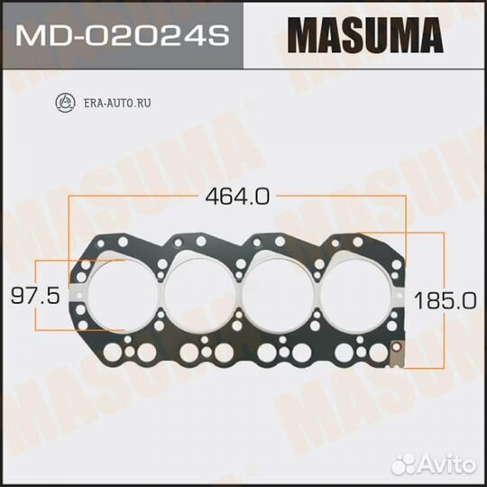 Masuma MD-02024S прокладка ГБЦ\ Nissan Urvan/Terrano 2.5D/2.7TD TD25/TD27 86