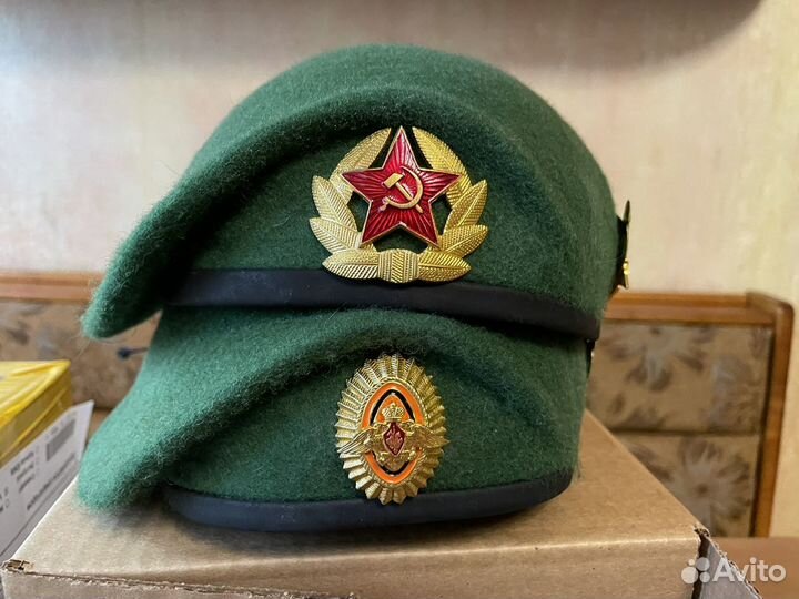 Берет пограничника, пв, отбитый пограничный укомпл