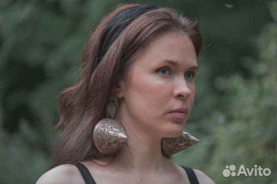 Винтаж старые серьги подвески бохо трайбл готика э